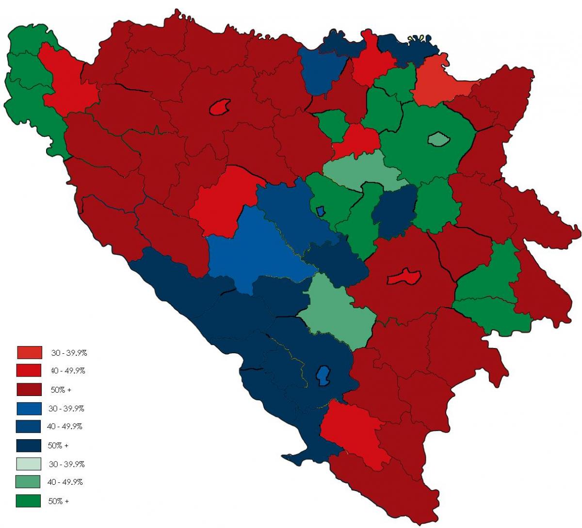 Боснія рэлігіі карце