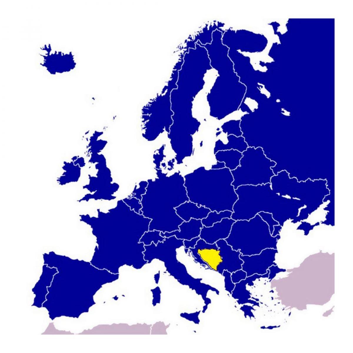 Карта Босніі і Герцагавіны Еўропы