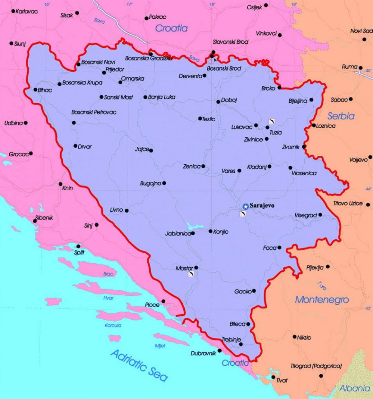 Палітычнай сістэмы Босніі і Герцагавіны карта