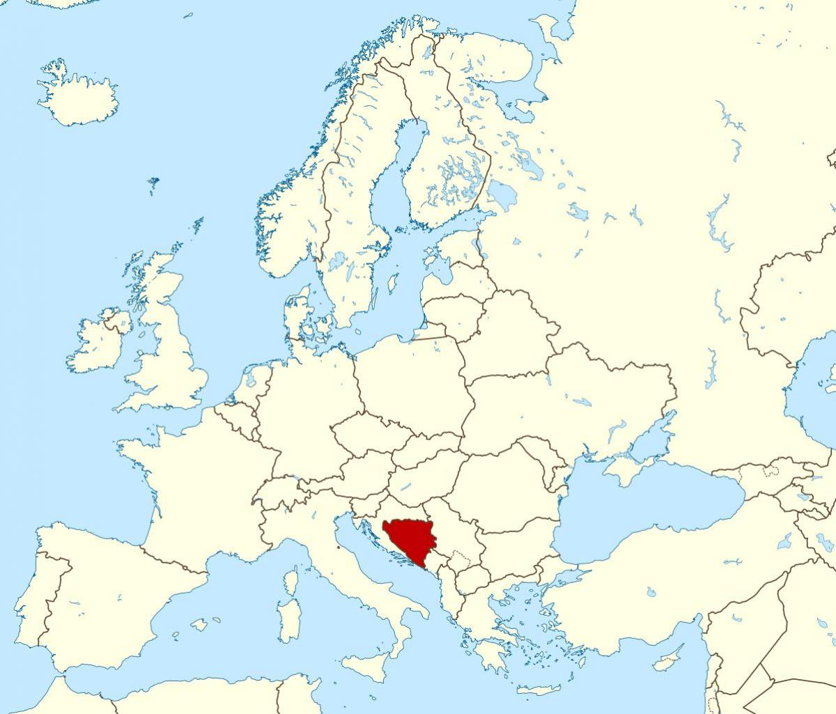 Карта Босніі размяшчэнне на свет