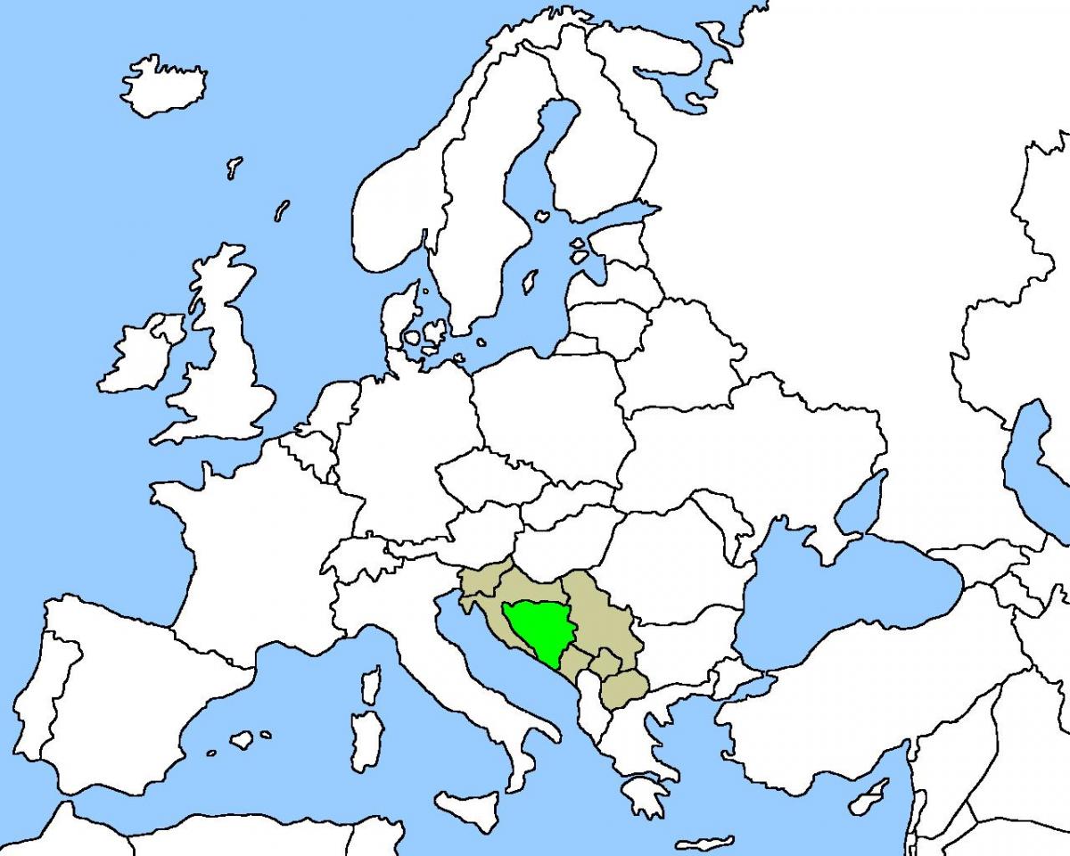 Карта Босніі размяшчэнне на 