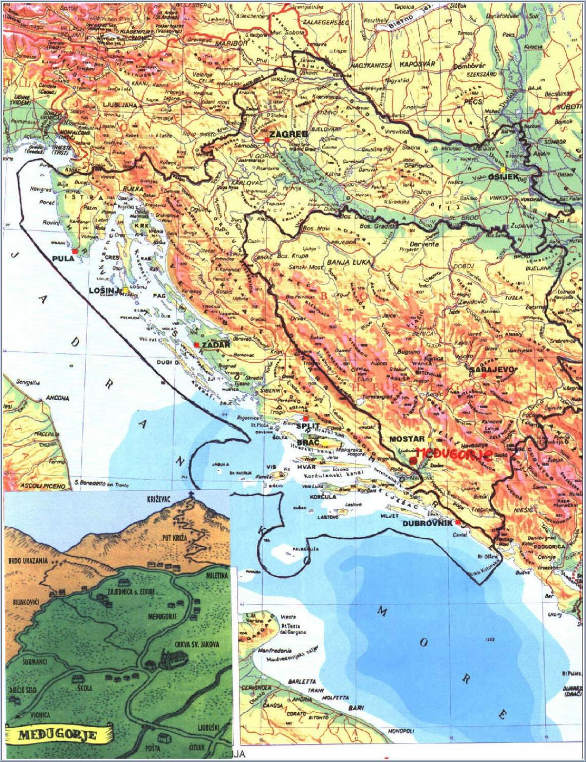 карта меджугорье, Боснія і Герцагавіна