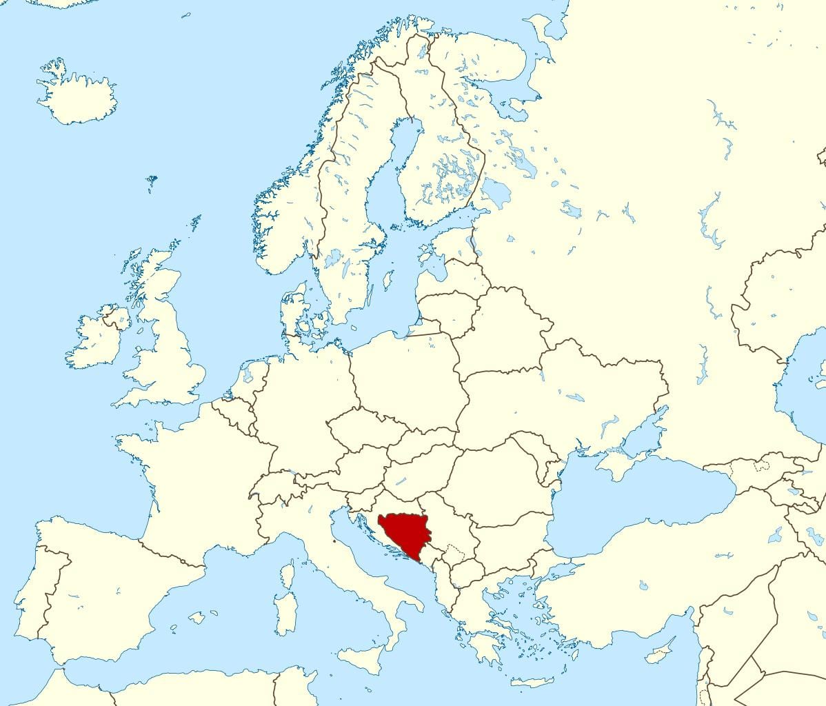 Боснія і Герцагавіна на карце свету