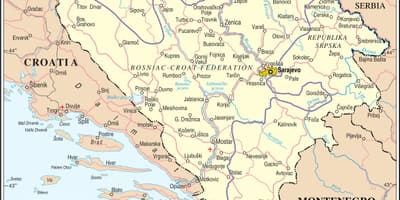 Карта Босніі турыст