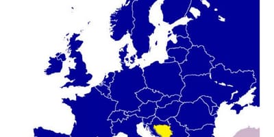 Карта Босніі і Герцагавіны Еўропы